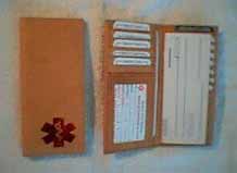 Medical Alert Wallets, Tan leather bi-fold Checkbook Medical wallet photo