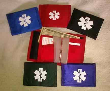 Medical Alert Wallets, Nylon Spports Wallets, 5 colors to choose from 